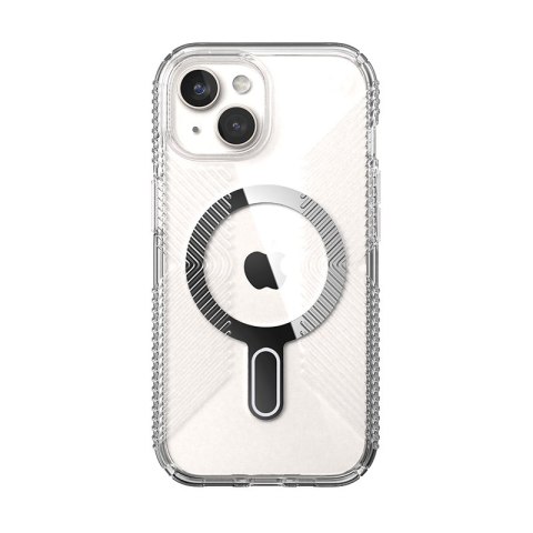 Speck Presidio Perfect-Clear Grip ClickLock & MagSafe - Etui iPhone 16e / iPhone 15 / iPhone 14 / iPhone 13 (Clear / Chrome Fini