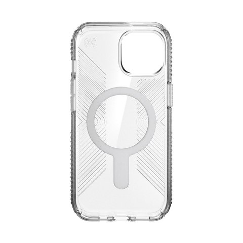 Speck Presidio Perfect-Clear Grip ClickLock & MagSafe - Etui iPhone 16e / iPhone 15 / iPhone 14 / iPhone 13 (Clear / Chrome Fini