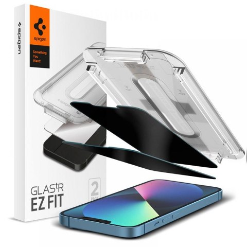 Spigen GLAS.TR EZ FIT Privacy 2-Pack - Szkło hartowane z filtrem prywatyzującym do iPhone 17e / 16e / 14 / 13 Pro / 13 2 szt
