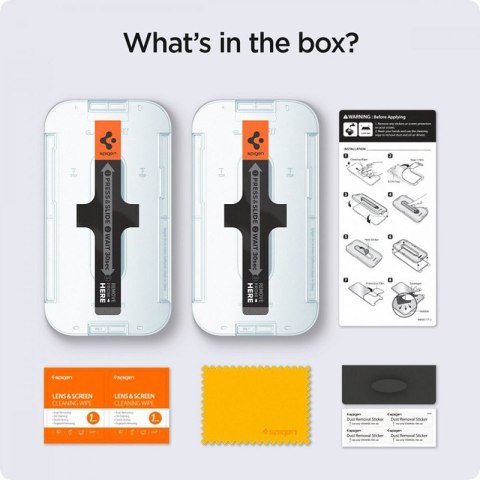 Spigen GLAS.TR EZ FIT Privacy 2-Pack - Szkło hartowane z filtrem prywatyzującym do iPhone 17e / 16e / 14 / 13 Pro / 13 2 szt