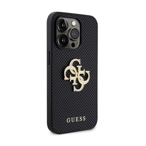 Guess Perforated 4G Glitter - Etui iPhone 15 Pro (czarny)