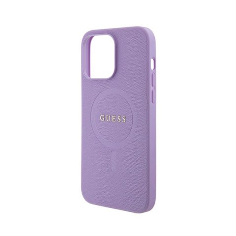 Guess Saffiano MagSafe - Etui iPhone 15 Pro Max (fioletowy)
