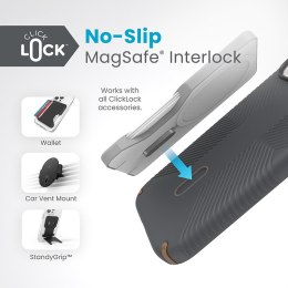 Speck Presidio2 Grip ClickLock & MagSafe - Etui iPhone 17e / 16e / 15 / 14 / 13 (Charcoal Grey / Cool Bronze)