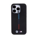 BMW Quilted Tricolor MagSafe - Etui iPhone 15 Pro (czarny)