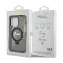 Guess Ring Stand Script Glitter MagSafe - Etui iPhone 15 Pro Max (czarny)
