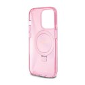 Guess Ring Stand Script Glitter MagSafe - Etui iPhone 15 Pro Max (różowy)