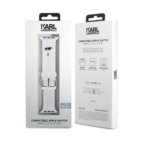 Karl Lagerfeld 3D Rubber Karl Head NFT - Pasek do Apple Watch 38/40/41 mm (biały)