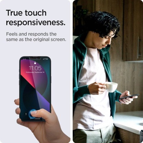 Spigen GLAS.TR EZ FIT 2-Pack - Szkło hartowane do iPhone 17e / 16e / 14 / 13 Pro / 13 2 szt