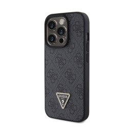 Guess Leather 4G Triangle Strass - Etui iPhone 15 Pro Max (czarny)