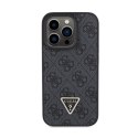 Guess Leather 4G Triangle Strass - Etui iPhone 15 Pro Max (czarny)