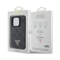 Guess Leather 4G Triangle Strass - Etui iPhone 15 Pro Max (czarny)