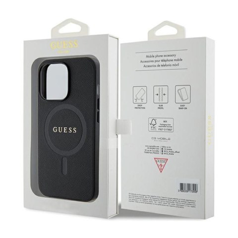 Guess Saffiano MagSafe - Etui iPhone 13 Pro (czarny)