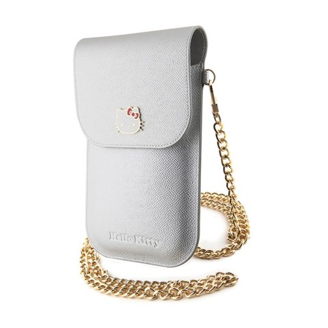 Hello Kitty Leather Metal Logo Chain - Torebka crossbody na telefon (srebrny)