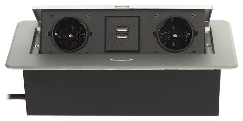 LISTWA ZASILAJĄCA MEBLOWA FPS-2S2U/CABLE (2 GNIAZDA + 2 USB)