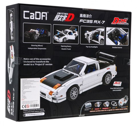 Klocki techniczne CaDA Initial D 1552 el. Autko FC35 RX-7 dla dzieci 8+