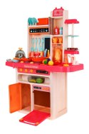 Stylowa różowa Kuchnia dla dzieci 3+ Kran z wodą + Interaktywny palnik z parą + Panel audio 65 el.