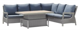 Zestaw mebli ogrodowych Royal Comfort techorattan szary + Duży Narożnik + Regulowany Stół + 13 Poduszek