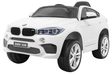 BMW X6M Elektryczne Autko dla dzieci, Biały SUV + Pilot