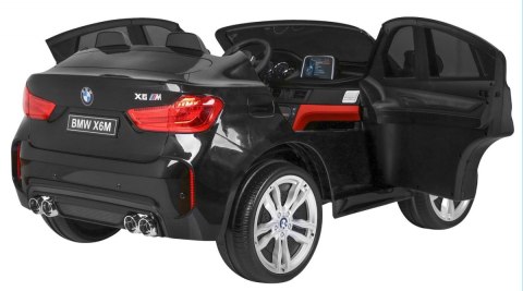 BMW X6M XXL dla 2 dzieci Czarny SUV + Pilot + Ekoskóra