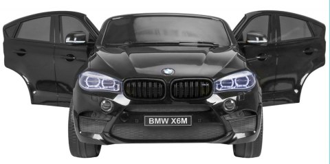 BMW X6M XXL dla 2 dzieci Lakier Czarny SUV + Pilot + Ekoskóra