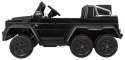 Auto Mercedes G63 6x6 MP4 dla dzieci Czarny + 2 Pedały gazu + Regulacja siedzenia + MP4 + LED + Bagażnik + Kufer dla rodzica