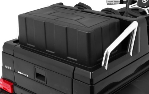 Auto Mercedes G63 6x6 MP4 dla dzieci Czarny + 2 Pedały gazu + Regulacja siedzenia + MP4 + LED + Bagażnik + Kufer dla rodzica