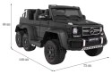 Auto Mercedes G63 6x6 MP4 dla dzieci Czarny + 2 Pedały gazu + Regulacja siedzenia + MP4 + LED + Bagażnik + Kufer dla rodzica