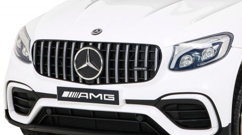 Mercedes Benz GLC63S dla dzieci, Biały SUV + Pilot + Napęd 4x4
