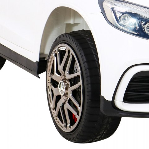 Mercedes Benz GLC63S dla dzieci, Biały SUV + Pilot + Napęd 4x4