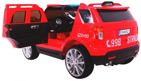 Auto SUV Straż Pożarna na akumulator dla dzieci + Syreny + Światła + Megafon + Pilot