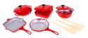 Czerwony zestaw małego Kucharza dla dzieci 3+ Strój szefa kuchni + Garnki + Akcesoria 14 el.
