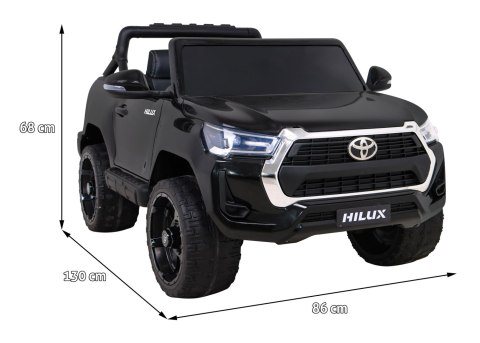 Toyota Hilux na akumulator dla dzieci Czarny Pickup + Napęd 4x4 + Pilot