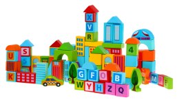 Zestaw drewnianych klocków 