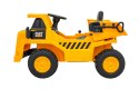 Wywrotka Caterpillar na akumulator dla dzieci Żółty + Ruchomy kiper + Łopatka + Megafon + Audio LED + Ekoskóra