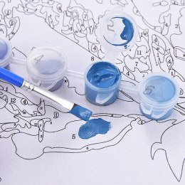 Malowanie po numerach Kot o niebieskich oczach 40x50 Płótno + Farby + Pędzle