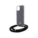 Guess Crossbody Cord 4G Print - Etui iPhone 15 (czarny)