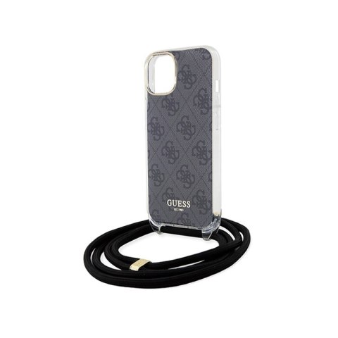 Guess Crossbody Cord 4G Print - Etui iPhone 15 (czarny)