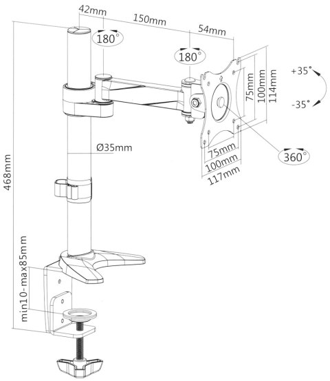 UCHWYT BIURKOWY MONITORA MC-717 MACLEAN