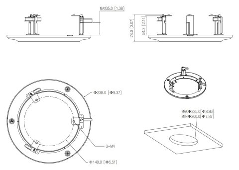 UCHWYT SUFITOWY DO KAMER KULISTYCH PFB5310C DAHUA