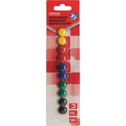 Magnesy do tablic Office Products śr.15mm mix kolorów (10)