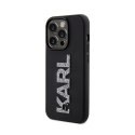 Karl Lagerfeld 3D Rubber Glitter Logo - Etui iPhone 15 Pro (czarny)