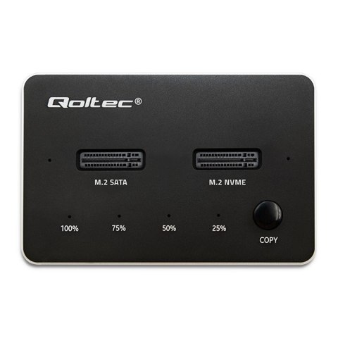 Qoltec Stacja dokująca dysków SSD M.2 | NVMe| SATA | USB-C | DUAL 2 x 2TB