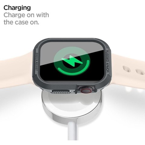 Spigen Rugged Armor - Obudowa do Apple Watch 4/5/6/7/8/9/SE 44/45 mm (Dark Grey)