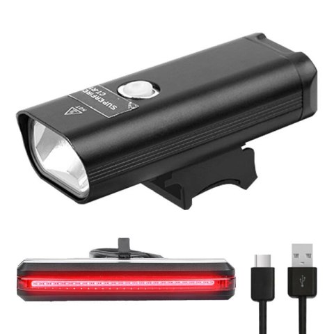 Latarka rowerowa Superfire GT-R1, 200 lm, USB, 3 tryby, 90 m
