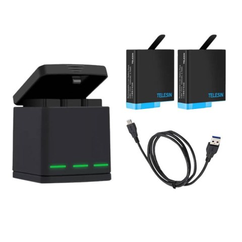 Ładowarka trójkanałowa Telesin Box dla GoPro Hero 5/6/7/8 + 2 akumulatory (GP-BNC-801)