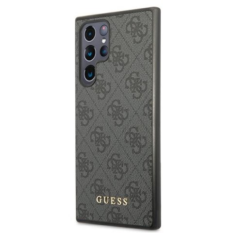 Guess 4G Metal Gold Logo - Etui Samsung Galaxy S22 Ultra (szary)