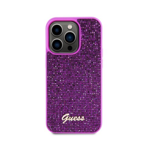 Guess Disco Metal Script - Etui iPhone 15 Pro (fuksja)