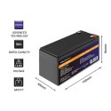 Qoltec Akumulator LiFePO4 Litowo-Żelazowo-Fosforanowy | 12.8V | 9Ah | 115.2Wh | BMS
