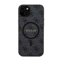 Guess 4G Collection Leather Metal Logo MagSafe - Etui Samsung Galaxy S24+ (czarny)