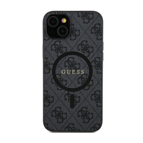 Guess 4G Collection Leather Metal Logo MagSafe - Etui Samsung Galaxy S24+ (czarny)